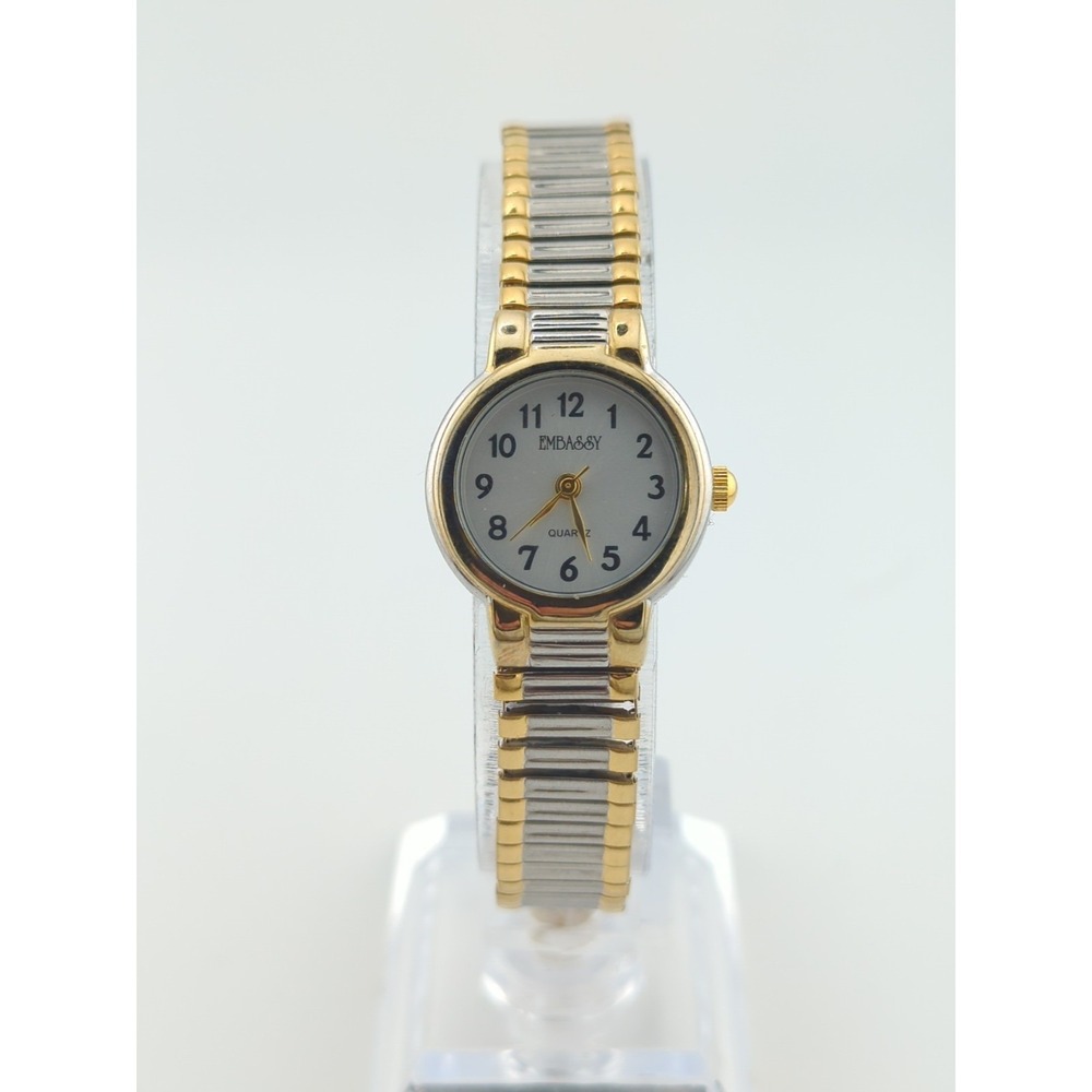 Embassy by Gruen Ladies 22mm Quartz Watch w/ Stretch Bracelet -‎ New Battery
